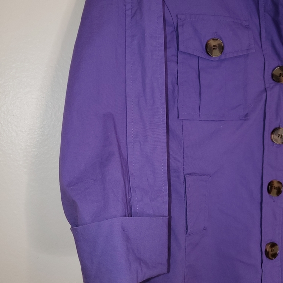Millenium 3/4 Sleeve Button Up Collared Top w/ Front Pockets 212 - Picture 3 of 7